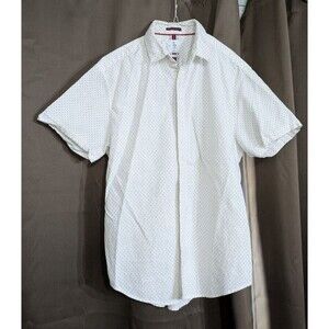 Denim & Flower Mens Slim Fit Circle Dots Button Down Shirt M